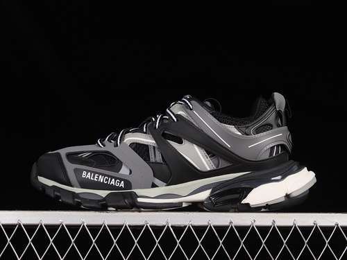 【550】[W2ND32201]-[BA*LEN*CIAGA TRACK TESS S.GOMMA SNEAKER BLACK/GREY/WHITE]-[UNISEX:35-46]