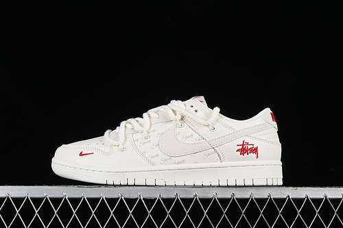 【380】[SJ2068-259]-[STUSSY SB DUNK LOW OFF WHITE/RED]-[WOMAN:36-39]-[MAN:40-45]
