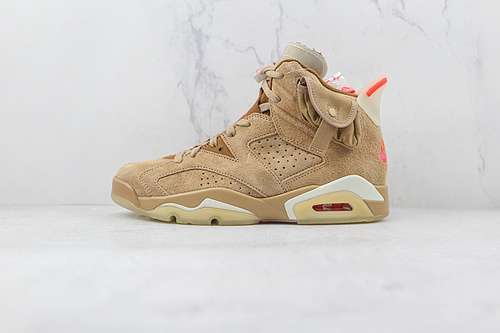 【670】DH0690-200]-[TRAVIS SCOTT X AIR JORDAN 6 RETRO BRITISH KHAKI/SAIL/BRIGHT CRIMSON]-[MAN:40-47.5]