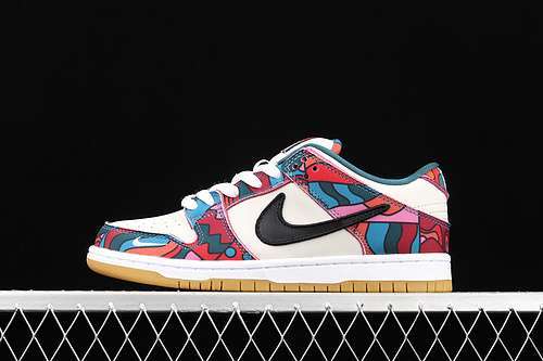 【330】[DH7695-600]-[DUNK LOW PRO PARRA ABSTRACT ART FIRE PINK/GYM  WHITE BLUE RED ]-[UNISEX:36-47.5