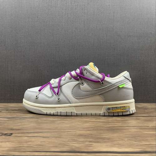 【300】[DM1602-100]-[OW X SB DUNK LOW LOT 21 OF 50 SAIL/NEUTRAL GREY/HYPER VIOLET]-[UNISEX:36-45]