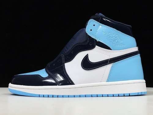 【600】[CD0461-401]-[PK AIR JORDAN 1 HIGH OG UNC PATENT LEATHER OBSIDIAN/BLUE/WHITE]-[MAN:40-46]