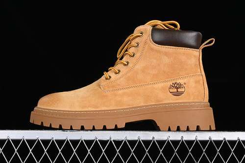【360】[TB10068YELLOW]-[TIMBERLAND OUTDOOR MID TOP CASUAL RHUBARB BOOTS SERIES BROWN/BLACK]