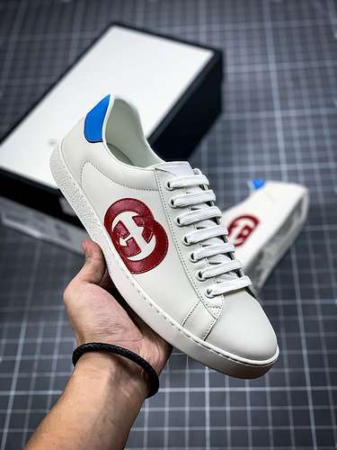 【520】[GU*CCI ACE EMBROIDERED LOW-TOP SNEAKER WHITE/BLUE/RED]-[UNISEX SIZE:35-44]