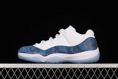 【320】[CD6846-102]-[AIR JORDAN 11 RETRO LOW NAVY SNAKESKIN 2019 WHITE/BLACK]-[MAN:40-47.5]