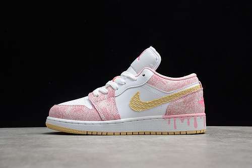 【340】[CW7104-601]-[CJ AIR JORDAN 1 LOW GS STRAWBERRY ICE CREAM ARCTIC PUNCH/PALE VANILLA/WHITE]