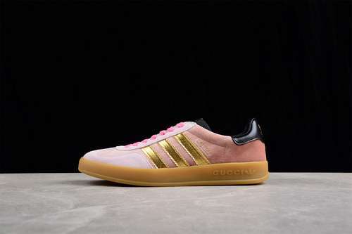 【250】[GU*CCI X GAZELLE SHOES LIGHT PINK/GOLD/CORE BLACK]-[WOMAN:35-39]-[MAN:40-45]