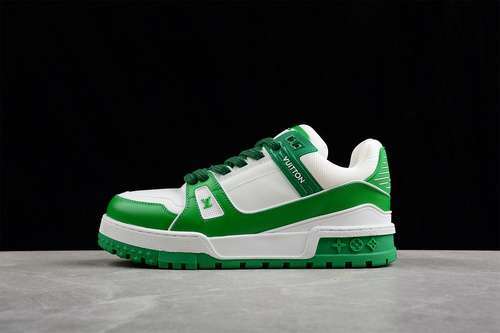【730】[L*V TRAINER SNEAKERS WHITE/WHITE/GREEN]-[WOMAN:35-40]-[MAN:39-45]