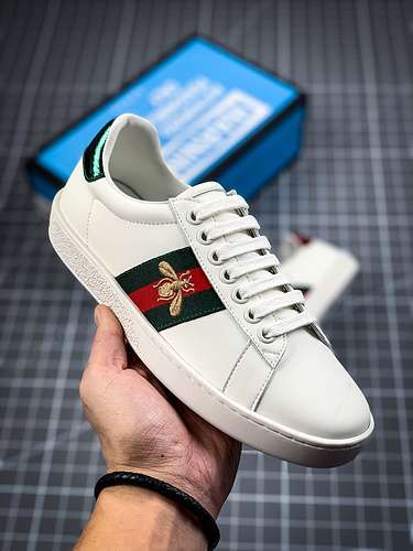 【280】[GU*CCI ACE EMBROIDERED LOW-TOP SNEAKER WHITE/GREEN/RED-GOLD]-[UNISEX SIZE:35-44]