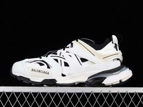 【600】[BA*LEN*CIAGA TESS S.GOMMA SNEAKER WHITE/BLACK/BEIGE]-[WOMAN:35-39]-[MAN:40-46]