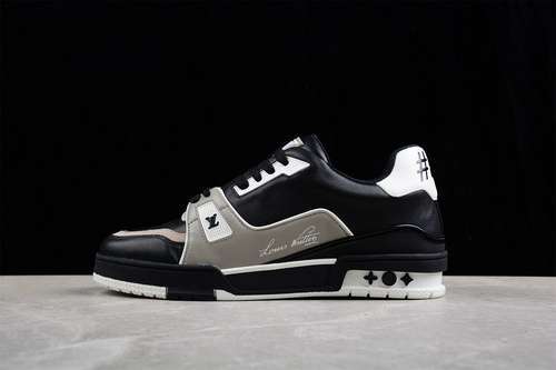 【600】[L*V 2022 TRAINER SNEAKERS BLACK/GREY/WHITE]-[MAN:38-45]