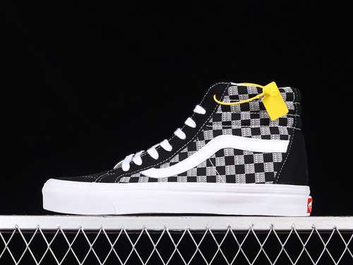 【300】[VN0A5KRIBLK]-[SK8-HIGH 38 DX CHECKERBOARD BLACK/WHITE/GREY]-[WOMAN:35-39]-[MAN:40-44]