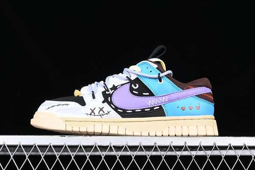 【250】[DV0821-200]-[AIR DUNK LOW 3 0 REMASTERED WHITE/BLACK/BLUE/PURPLE]-[WOMAN:36-39]-[MAN:40-46]