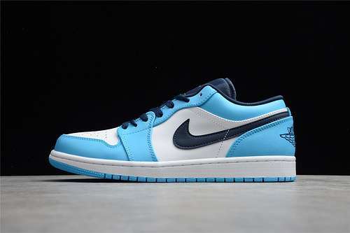 【340】[553558-144]-[CJ AIR JORDAN 1 LOW UNC WHITE/UNIVERSITY BLUE/OBSIDIAN]-[MAN:40-45]