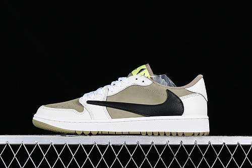 【480】[FZ3124-200]-[TRAVIS SCOTT AIR JORDAN 1 LOW G NRC WHITE/BLACK/GREEN]-[UNISEX:36-48.5]