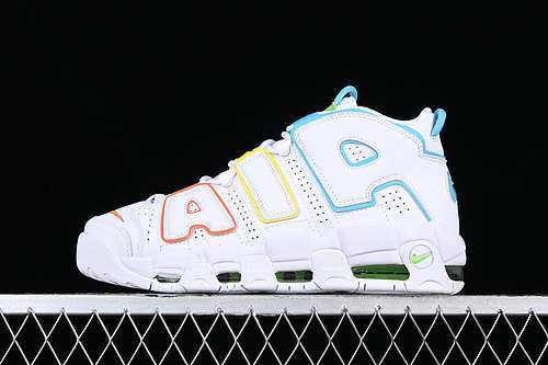 【340】[FJ4624-100]-[AIR MORE UPTEMPO 96 QS WHITE/BLUE/GREEN/ORANGE/GOLD]-[UNISEX:36-45]