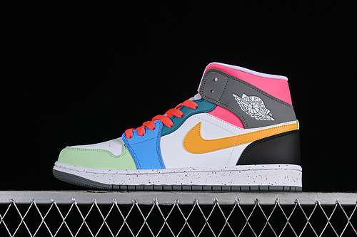 【300】[FN1190-100]-[AIR JORDAN 1 MID WHITE/TAXI/DARK SHADOW/HYPER PINK/NEW EMERALD/VAPOR GREEN]