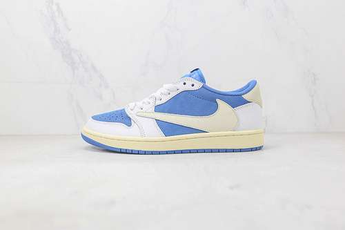【300】[CQ4277-212]-[TRAVIS SCOTT X FRAGMENT X AIR JORDAN 1 LOW UNC WHITE/WHITE/BLUE]-