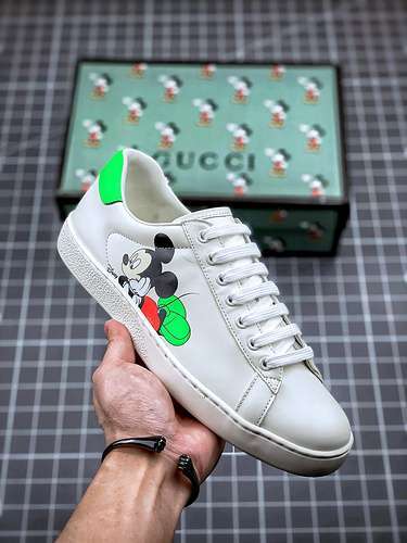 【310】[GU*CCI ACE EMBROIDERED LOW-TOP SNEAKER WHITE/GREEN]-[UNISEX SIZE:35-44]