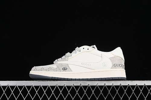 【360】[XZ1658-002]-[TRAVIS SCOTT X FRAGMENT DESIGN X AIR JORDAN 1 LOW OG SP WHITE/GREY]-[36-45]