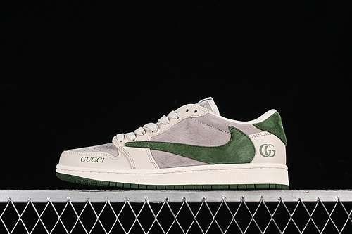 【360】[LX1988-106]-[TRAVIS SCOTT X FRAGMENT DESIGN X AIR JORDAN 1 LOW OG SP OFF WHITE/GREEN/GREY]