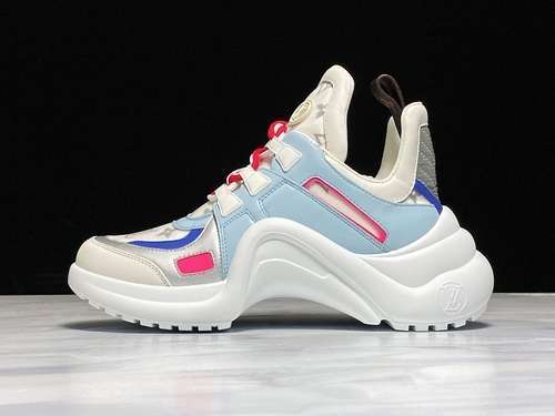 【480】[L*V SCI-FI SNEAKERS WHITE/LIGHT BLUE/PINK]-[WOMAN:35-40]