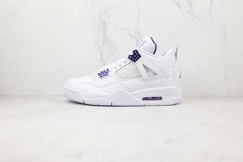 【340】[CT8527-115]-[AIR JORDAN 4 RETRO WHITE/COURT PURPLE/METALLIC SILVER]-[UNISEX:36-46]