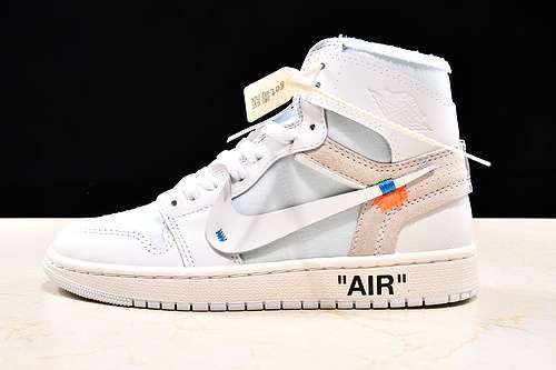 【490】[AQ8296-100]-[GET AIR JORDAN 1 RETRO HIGH GS X OFF WHITE WHITE]-[UNISEX:36-46]