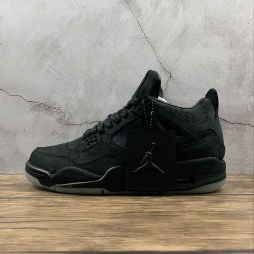 【600】[930155-001]-[AIR JORDAN 4 RETRO X KAWS BLACK/BLACK-CLEAR-GLOW]-[MAN:40-47.5]