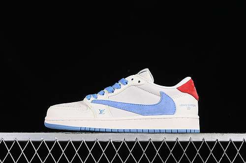 【360】[XY2688-101]-[TRAVIS SCOTT X FRAGMENT DESIGN X AIR JORDAN 1 LOW OG SP GREY/BLUE/RED]-[36-45]
