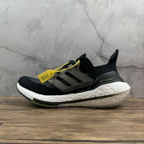 【310】[FY0374]-[ULTRABOOST 21 SHOES CORE BLACK/SILVER METALLIC/SOLAR YELLOW]-[MAN:39-44.5]