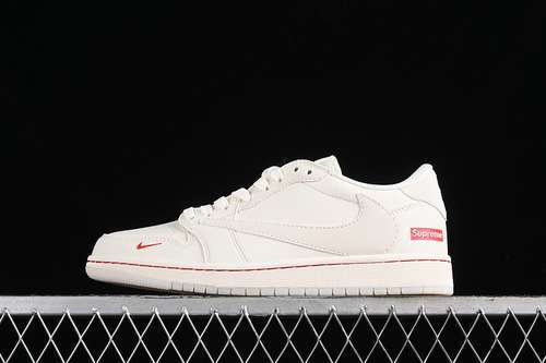 【360】[XY2688-104]-[TRAVIS SCOTT X FRAGMENT DESIGN X AIR JORDAN 1 LOW OG SP WHITE/GREY/RED]-[36-45]