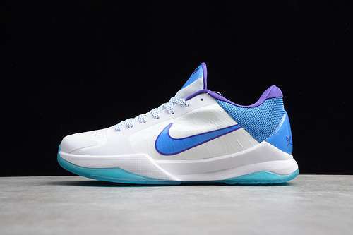 【340】[CD4491-110]-[KOBE 5 V PROTRO HORNETS WHITE/CONCORD-BLUE LAGOON]-[MAN:40-46]