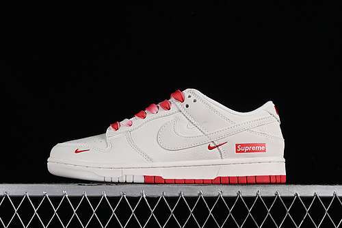 【360】[BB8657-107]-[SUPREME X DUNK LOW SB WHITE/RED]-[WOMAN:36-39]-[MAN:40-45]