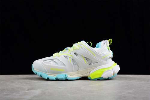 【580】[BA*LEN*CIAGA TRACK SNEAKER WHITE/BLUE/GREEN]-[WOMAN:35-39]-[MAN:40-46]