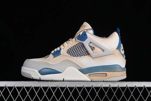 【360】[308797-105]-[AIR JORDAN 4 RETRO WHITE/MILITARY BLUE-NEUTRAL GREY]-[MAN:40-47.5]