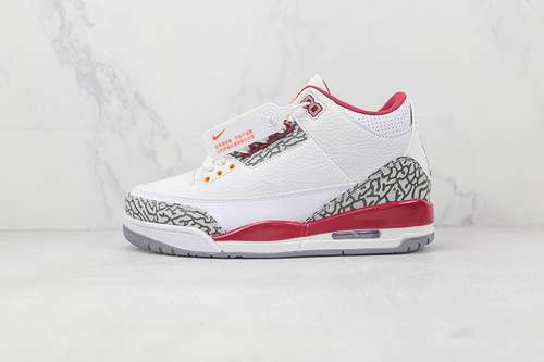 【400】[CT8532-126]-[AIR JORDAN 3 RETRO WHITE/LIGHT CURRY/CARDINAL RED/CEMENT GREY]-[UNISEX:36-47.5]