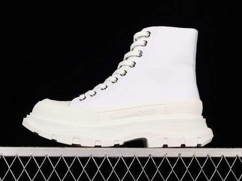 【530】[ALE*XANDER MCQUEEN HIGH TOP CANVAS SHOES WHITE/WHITE/WHITE]-[WOMAN:35-39]-[MAN:40-44]