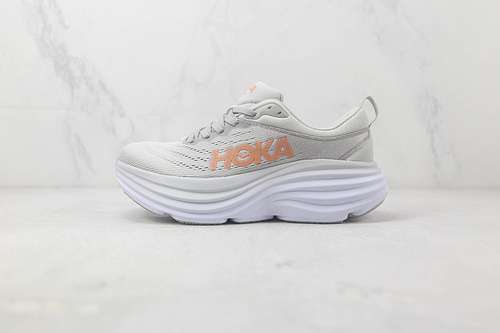 【280】[HOKA ONE ONE RUNNING SHOES LIGHT GREY/WHITE/ORANGE]-[WOMAN:36-39]-[MAN:40-45]