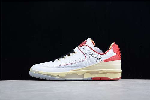 【430】[DJ4375-106]-[OW X AIR JORDAN 2 RETRO LOW SP SAIL WHITE/WHITE/RED]-[MAN:40-46]
