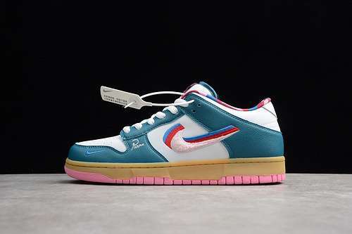 [CN4504-105]-[PARRA X SB DUNK LOW MIDNIGHT TURQUOISE/WHITE-RED-PINK]-[UNISEX:36-45]