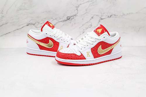 【300】[DJ5185-100]-[AIR JORDAN 1 LOW SE SPADES WHITE/UNIVERSITY RED/METALLIC GOLD]-[UNISEX:36-46]