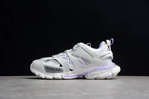 【580】[BA*LEN*CIAGA TRACK 2.0 SNEAKERS WHITE/WHITE/PURPLE]-[WOMAN:36-39]-[MAN:40-45]