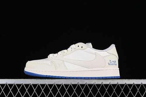 【360】[LJ5188-007]-[TRAVIS SCOTT X FRAGMENT DESIGN X AIR JORDAN 1 LOW OG SP WHITE/GREY/BLUE]-[36-45]