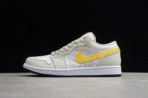 【340】[CK3022-107]-[AIR JORDAN 1 LOW PALM TREE LIGHT OREWOOD BROWN/AMARILLO-WHITE-LASER BLUE]