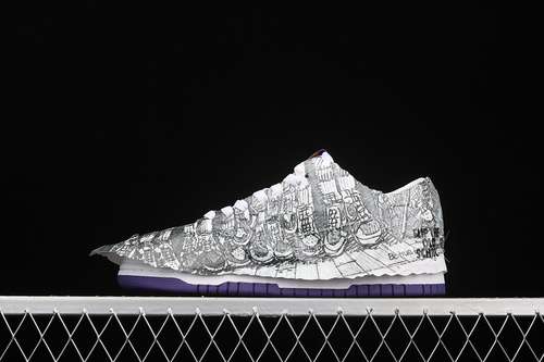 【470】[DJ4636-100]-[SB DUNK LOW FLIP THE OLD SCHOOL WHITE/VARSITY PURPLE/VARSITY MAIZE/BLACK]