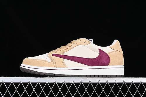 【380】[DM7866-811]-[TRAVIS SCOTT AIR JORDAN 1 LOW OG WHITE/BROWN/RED]-[WOMAN:36-39]-[MAN:40-47.5]