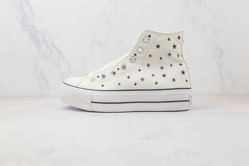【230】[A03724C]-[CHUCK TAYLOR ALL STAR LIFT PLATFORM HIGH EMBROIDERED STARS EGRET/BLACK/VIOLET]