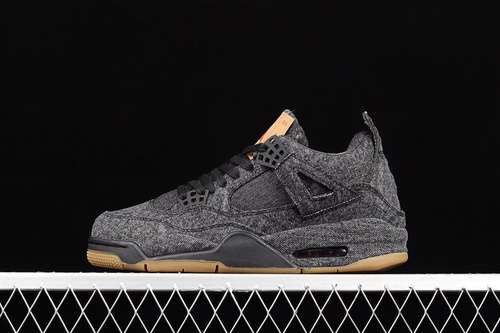 【340】[AO2571-001]-[LEVI&#x27;S X AIR JORDAN 4 RETRO BLACK DENIM BLACK/BLACK-BLACK]-[UNSIEX:36-46