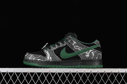 【420】[HF7743-001]-[THERE SKATEBOARDS X NK SB DUNK LOW BLACK/GORGE GREEN/SUMMIT WHITE]-[UNISEX:36-47]